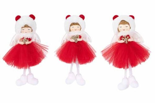 Hanger angel girl 3ass rood 10X10XH16CM