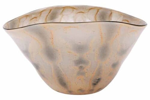 Schaal oyster lichtgrijs 30X21XH16CM glas