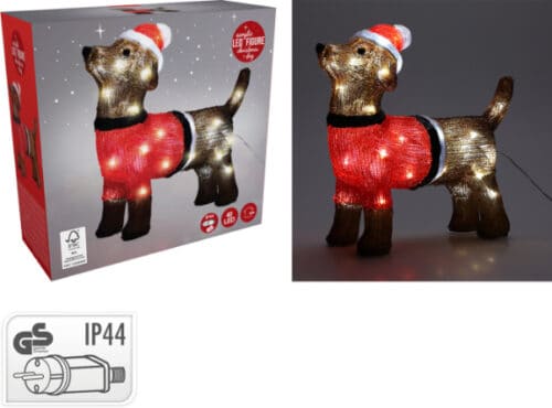 Hond met lED 36*38cm - ip44 adapter