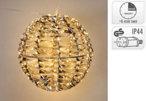 Bal metaal 30cm 300*LED WW