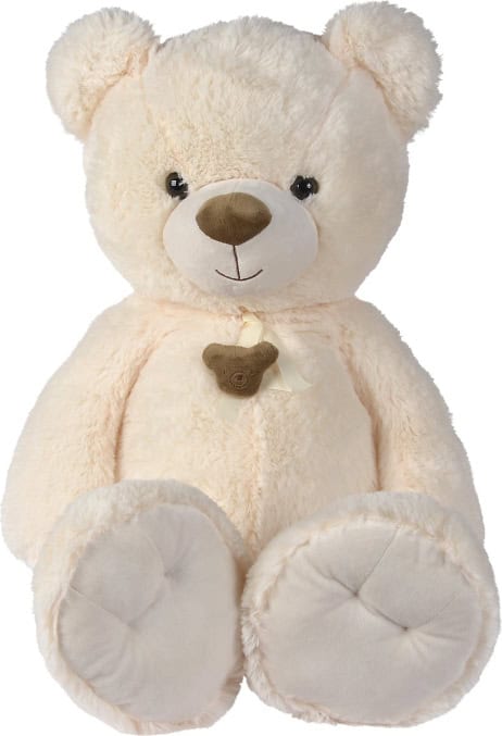 Creme beer lint met berenkopje 85cm