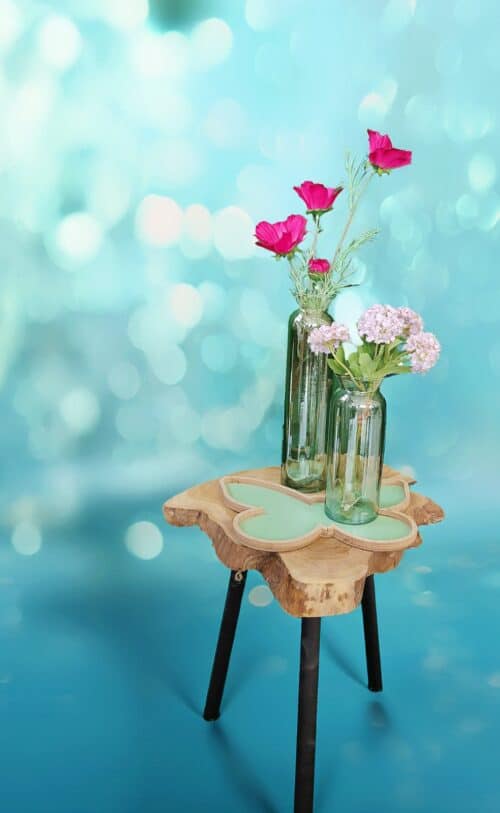 Vaas flesvormig D7,5*h21cm in groen glas