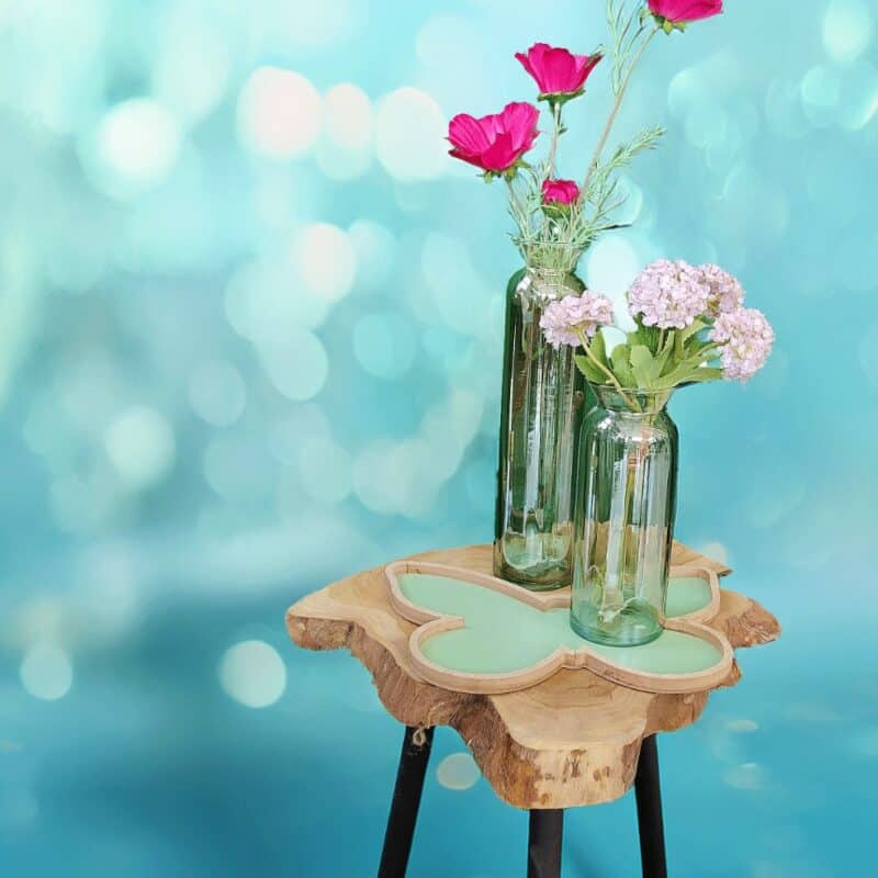 Vaas flesvormig D7,5*h31cm in groen glas