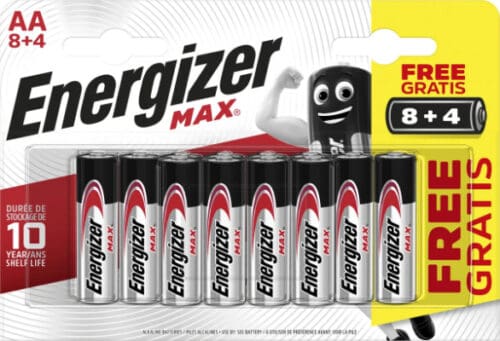 Energizer Max AA  8+4 pack