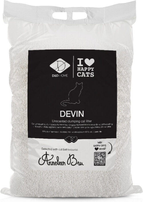 Devin Kattenbakvulling ongeparfumeerd 12kg anneleen bru love happy cats