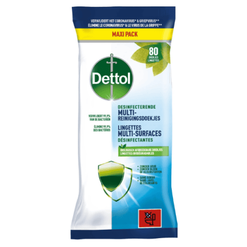 Dettol wipes antibacterieel 80 multy oppervlakte
