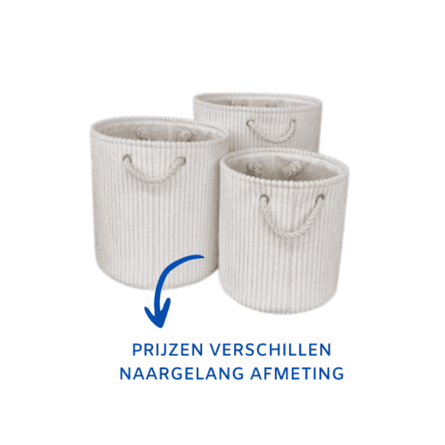 Stoffen mand rond white 40cm