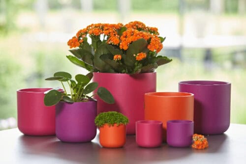 Bloempot Relax d11x11cm orange keramiek