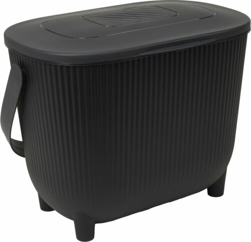Compostvuilbak 10L met deksel 31x21x25cm zwart anthracite