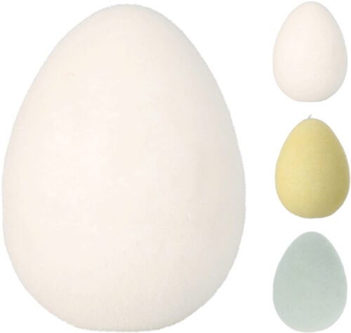 Paasei staand geflocked 10cm 3 kl