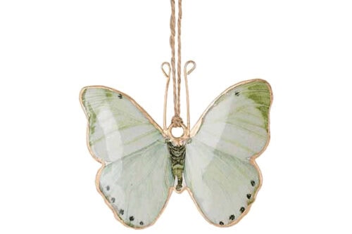 Hanger "antiek" vlinder groen 10x0.5x8cm