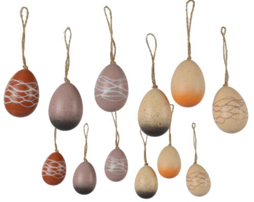 Ei polystyreen met hanger 4/5/6cm wit/bruin/zand