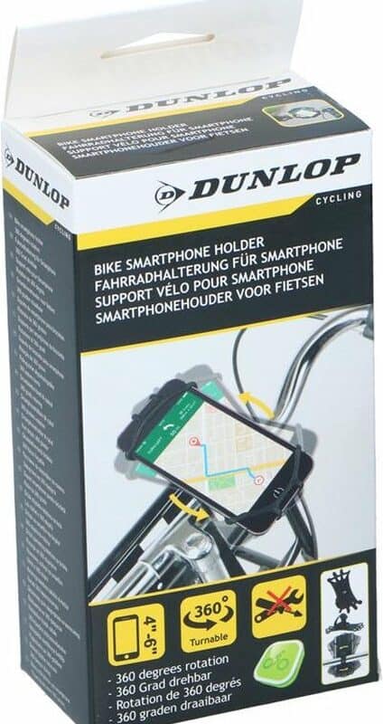 Dunlop fiets telefoonhouder 360 draai 10x6 cm