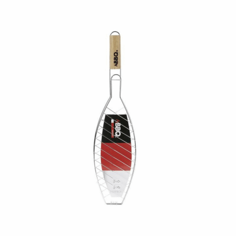 BBQ visgrill met houten handvat 58X14cm