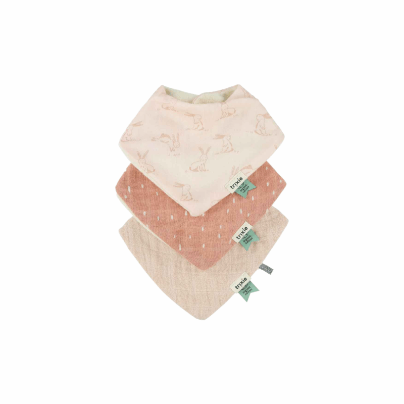 Bandana slab 3-pak mix32x29x1.5cm (rosy rabbit)