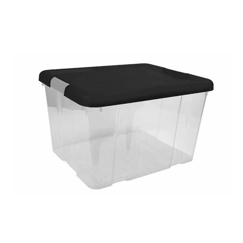 HE Opberg Box zwart deksel 35L 42X35X35cm