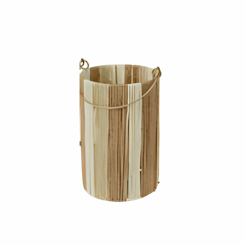 Windlicht papiertouw 14xH22cm (bruin L)
