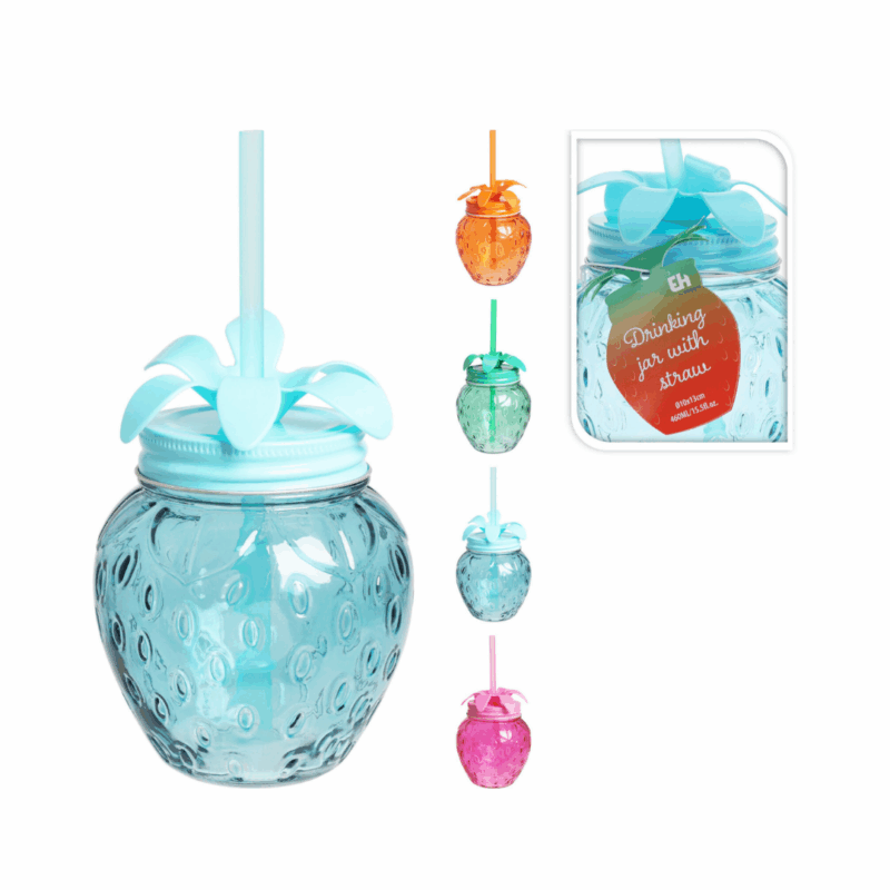 Drinkglas met rietje 460ml