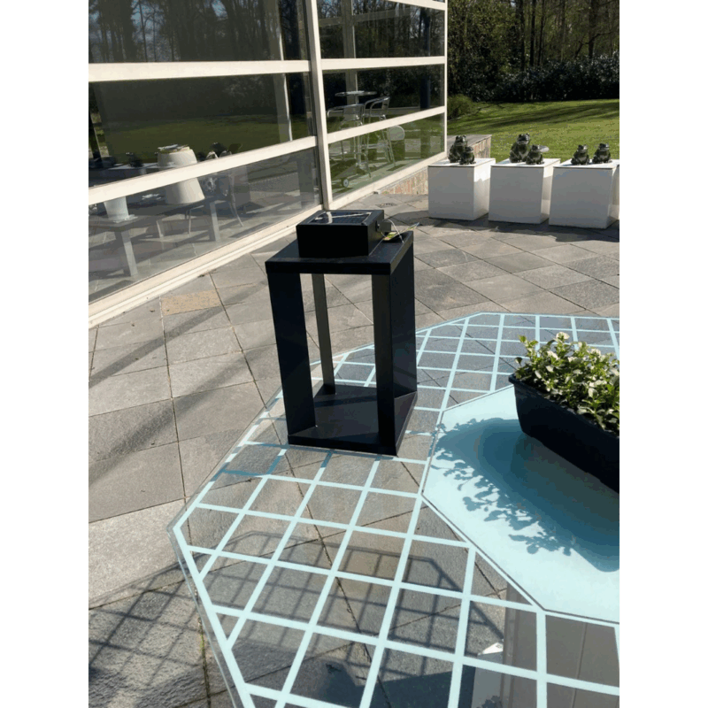 Solar lantaarn metaal H42cm zwart