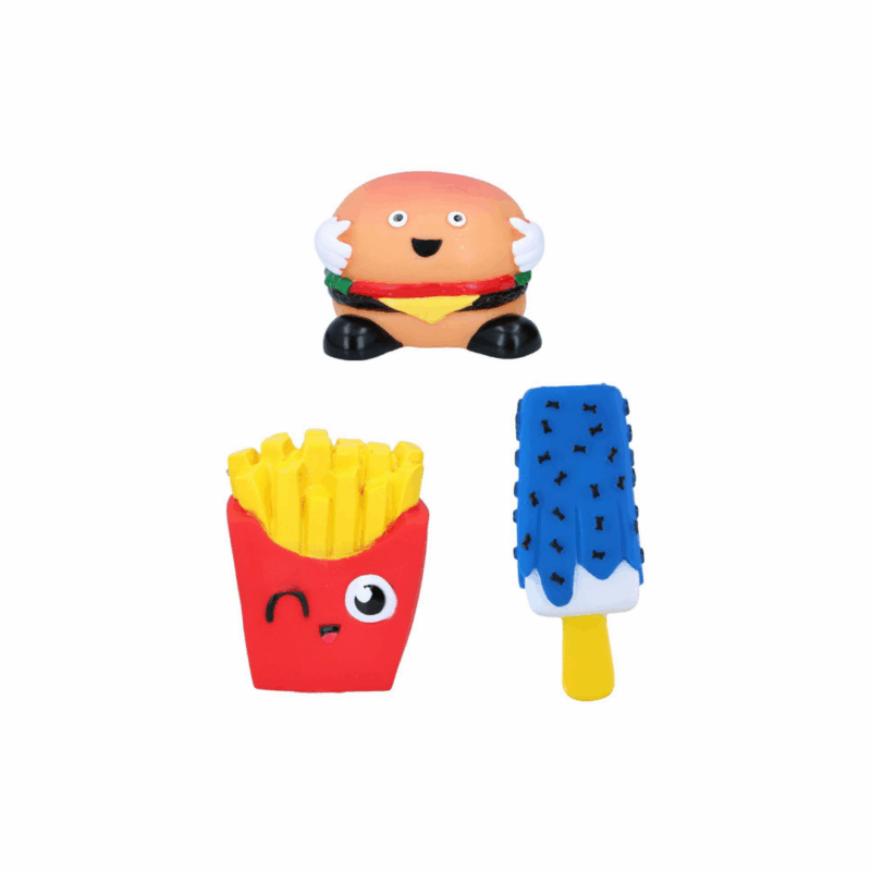 Pet Hondenspeelset bal/friet/ijsje