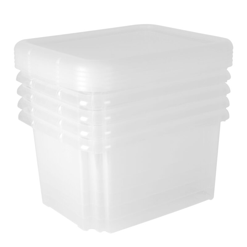 Funny box 30 L transparant + deksel set van 5 45x37x24 cm