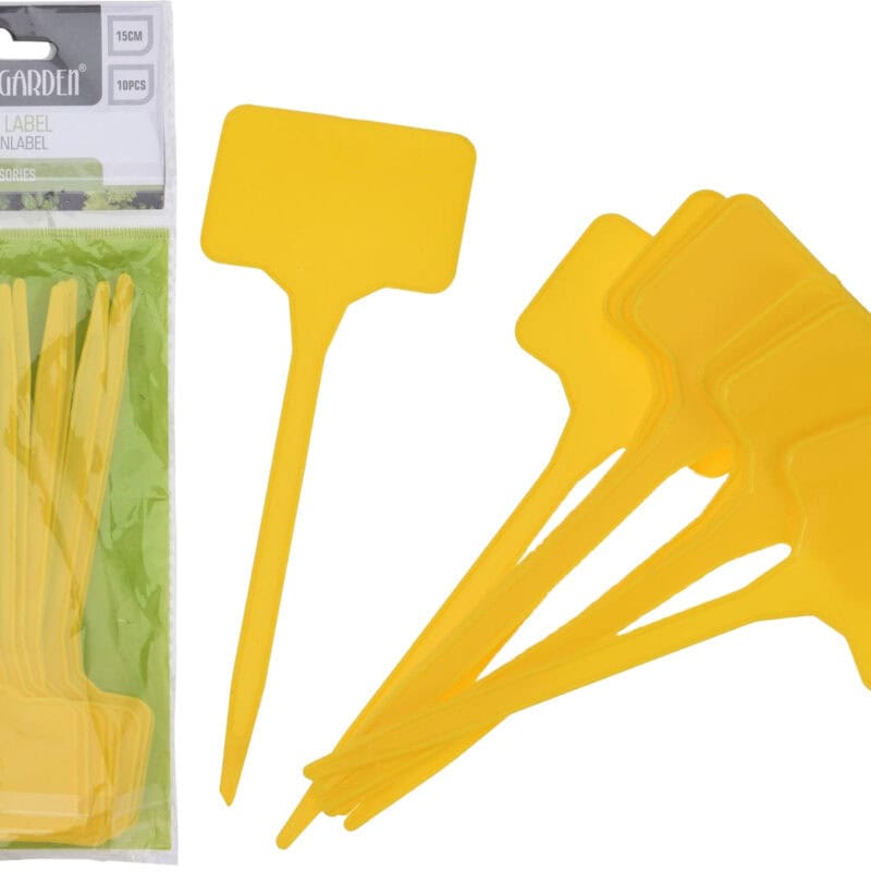 Planten label geel set 10 st. 15 cm