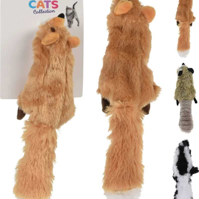 Pet kattenspeelgoed staart 35 cm 3 ass.
