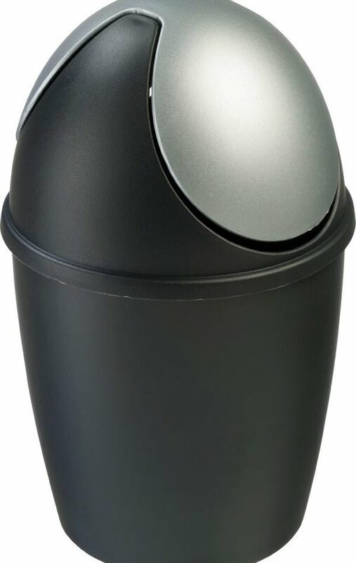 Afvalbakje 1,5L zwart/zilver
