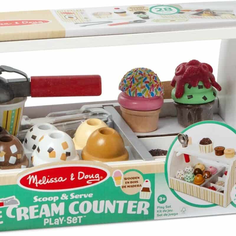 Wooden ice cream counter
