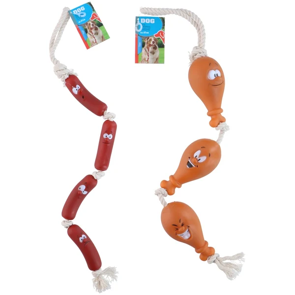 speeltouw worstjes en drumstick 67 cm.